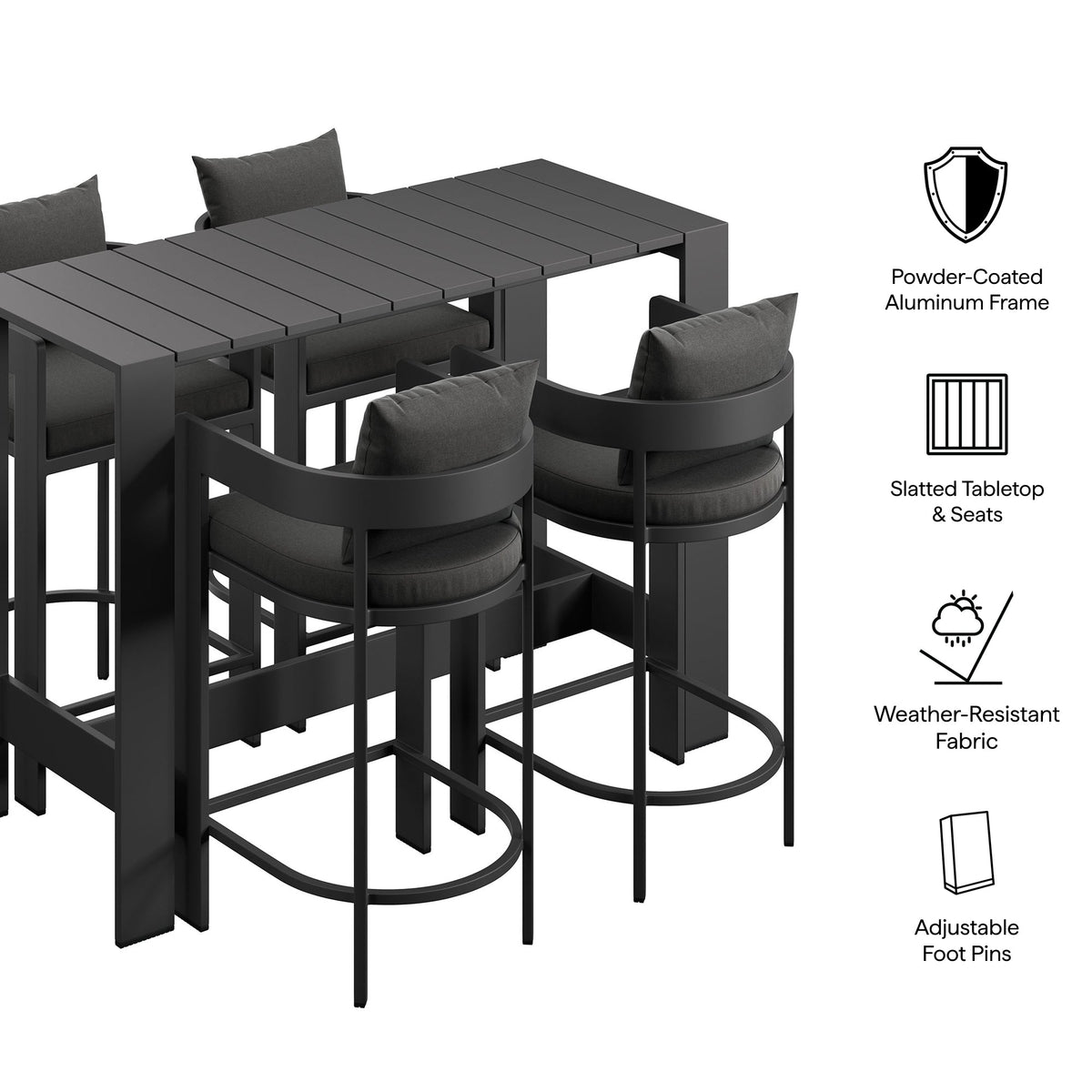 Tahoe 5-Piece Outdoor Bar Table Set
