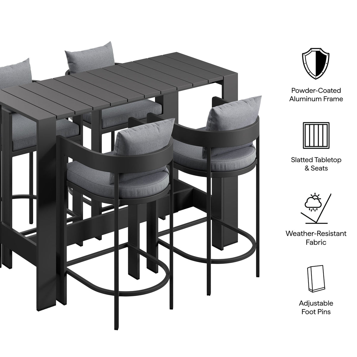 Tahoe 5-Piece Outdoor Bar Table Set