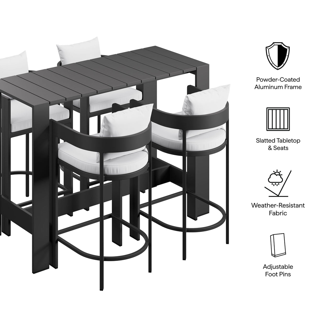 Tahoe 5-Piece Outdoor Bar Table Set