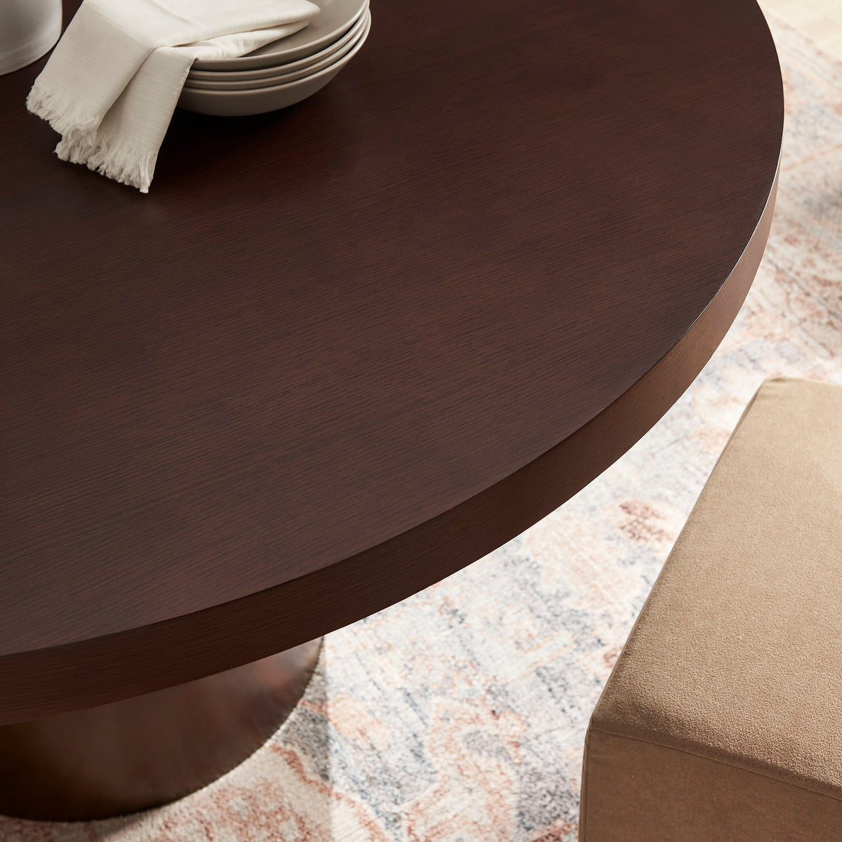 Annette 54 Inch Round Pedestal Base Dining Table