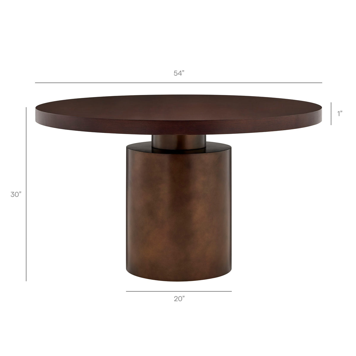 Annette 54 Inch Round Pedestal Base Dining Table