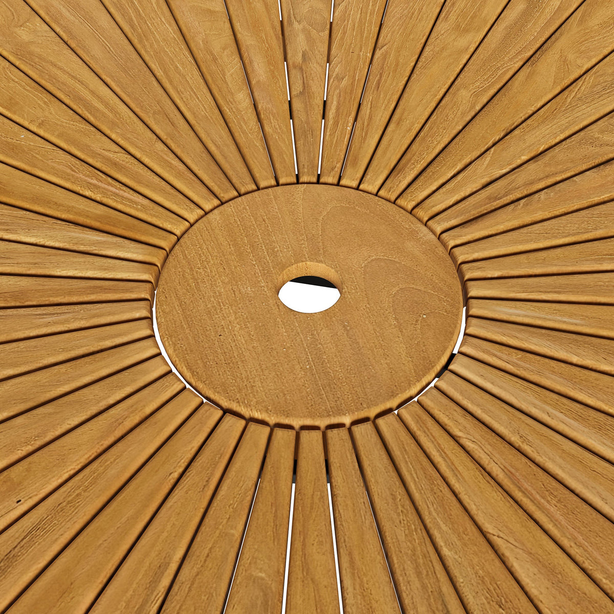 Cielo 59" Sunburst Outdoor Teak Dining Table