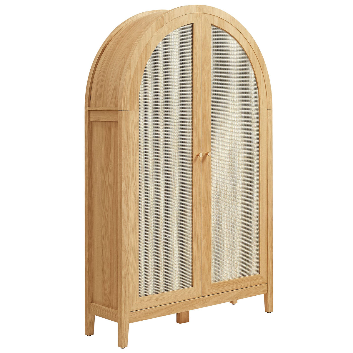 Calista 63 Inch Arched Storage Cabinet With Folding Desk - view 1