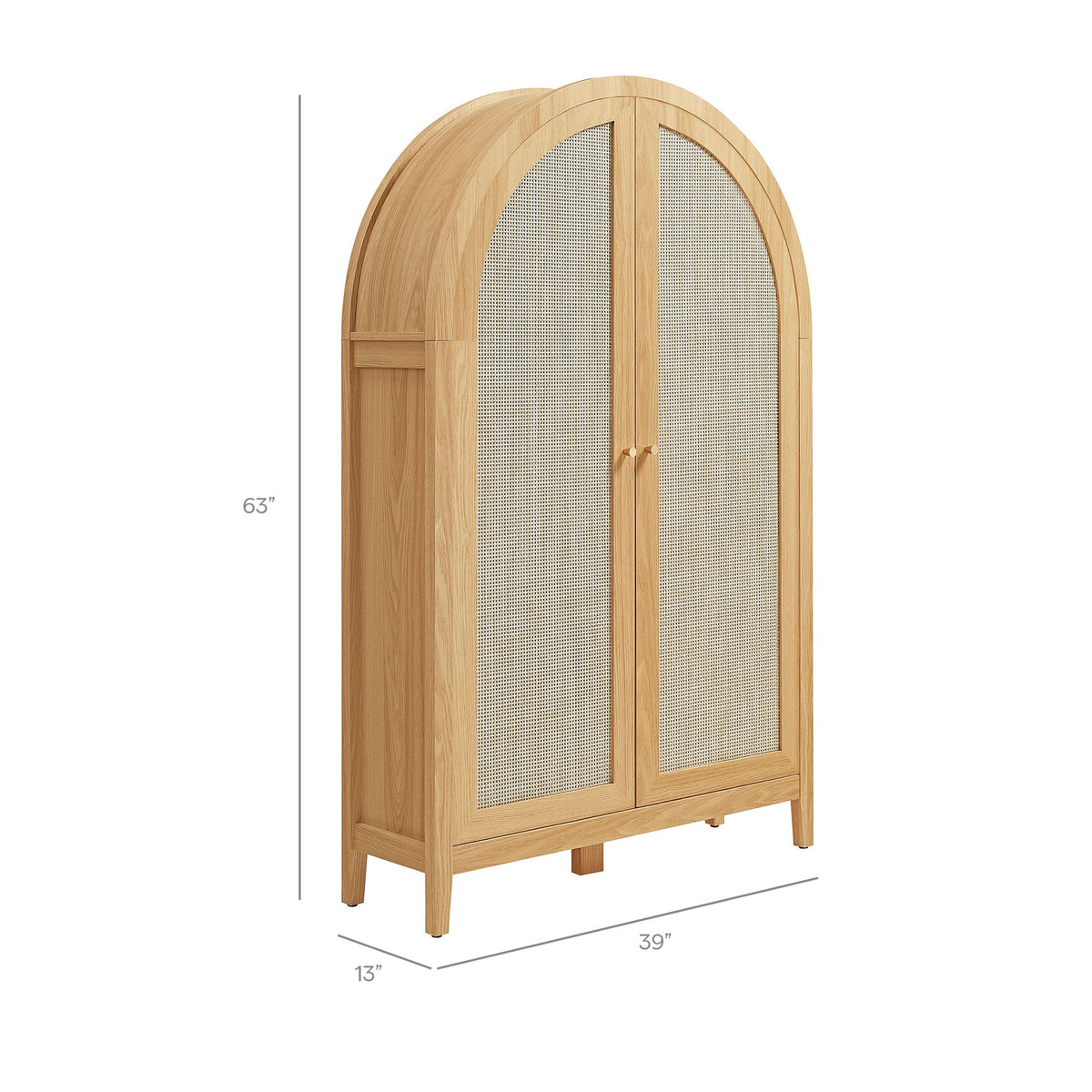 Calista 63 Inch Arched Storage Cabinet With Folding Desk - view 19