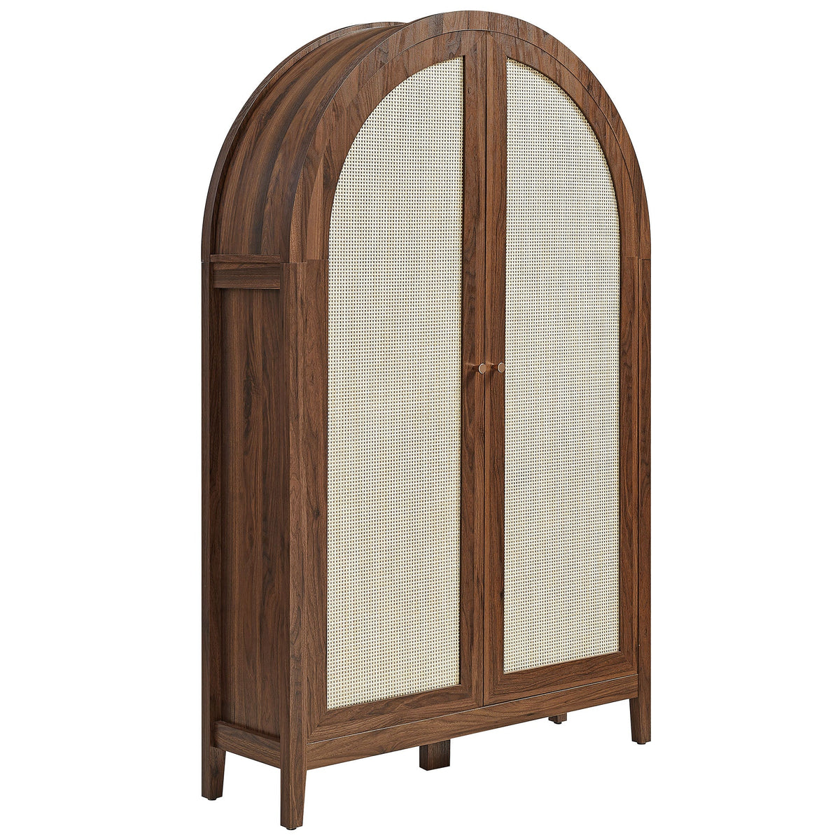 Calista 63 Inch Arched Storage Cabinet With Folding Desk - view 2