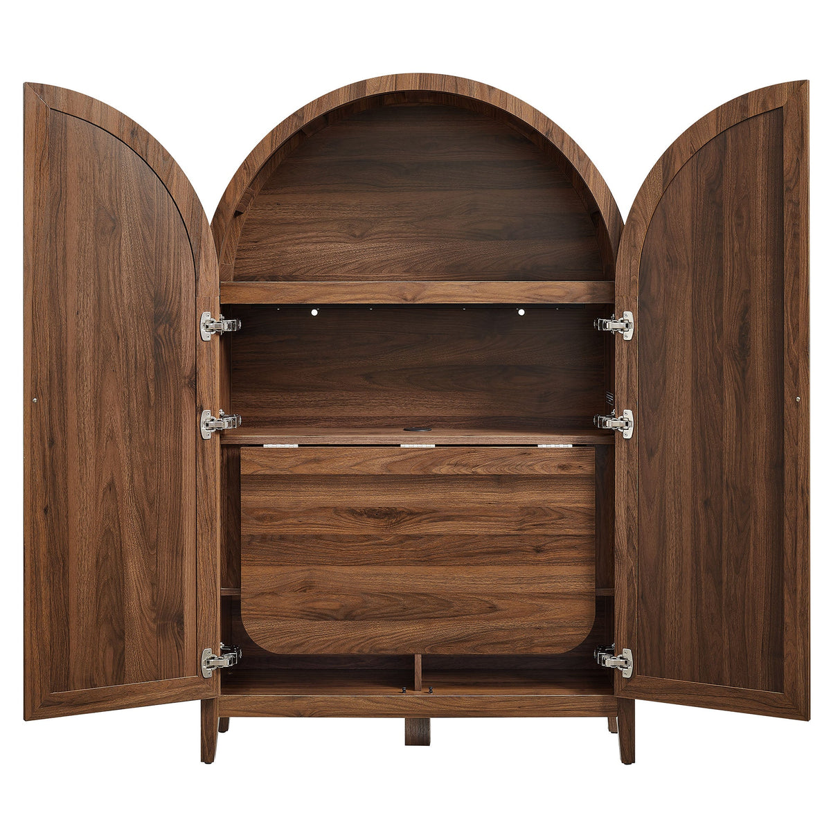 Calista 63 Inch Arched Storage Cabinet With Folding Desk - view 6
