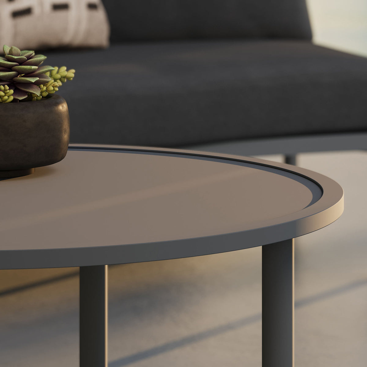 Porta 2 Piece Nesting Outdoor Aluminum Coffee Table Set