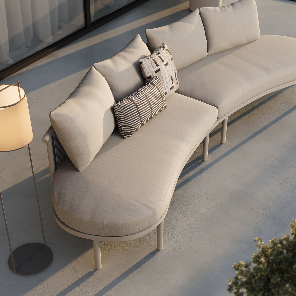 Porta 2 Piece Outdoor Aluminum Modular Sofa