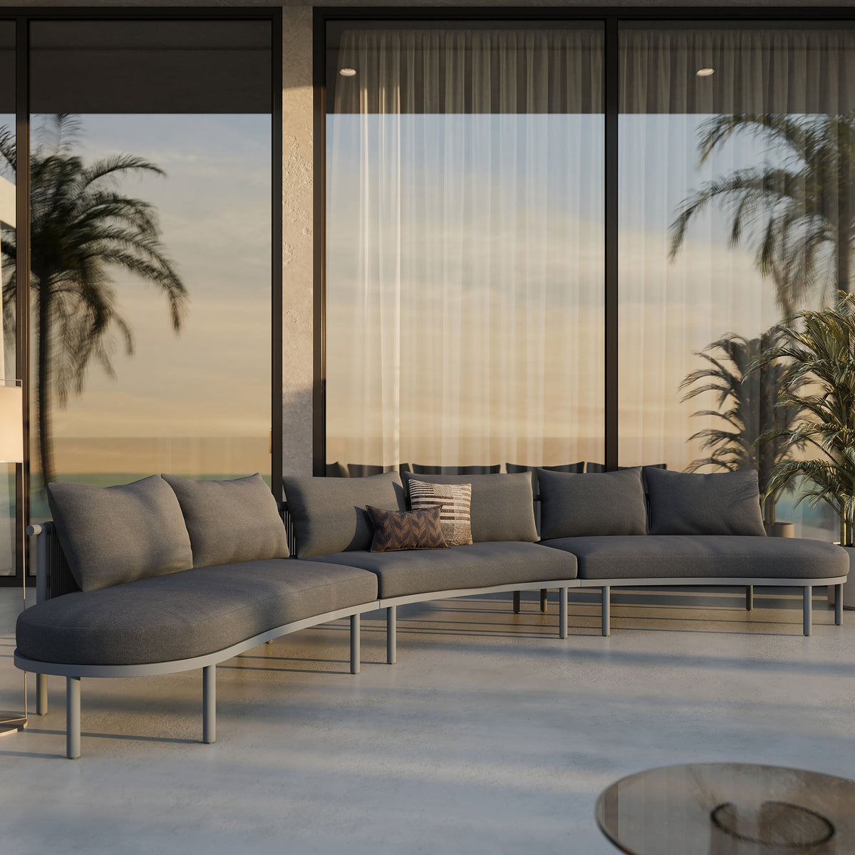 Porta 3 Piece Outdoor Aluminum Modular Sofa