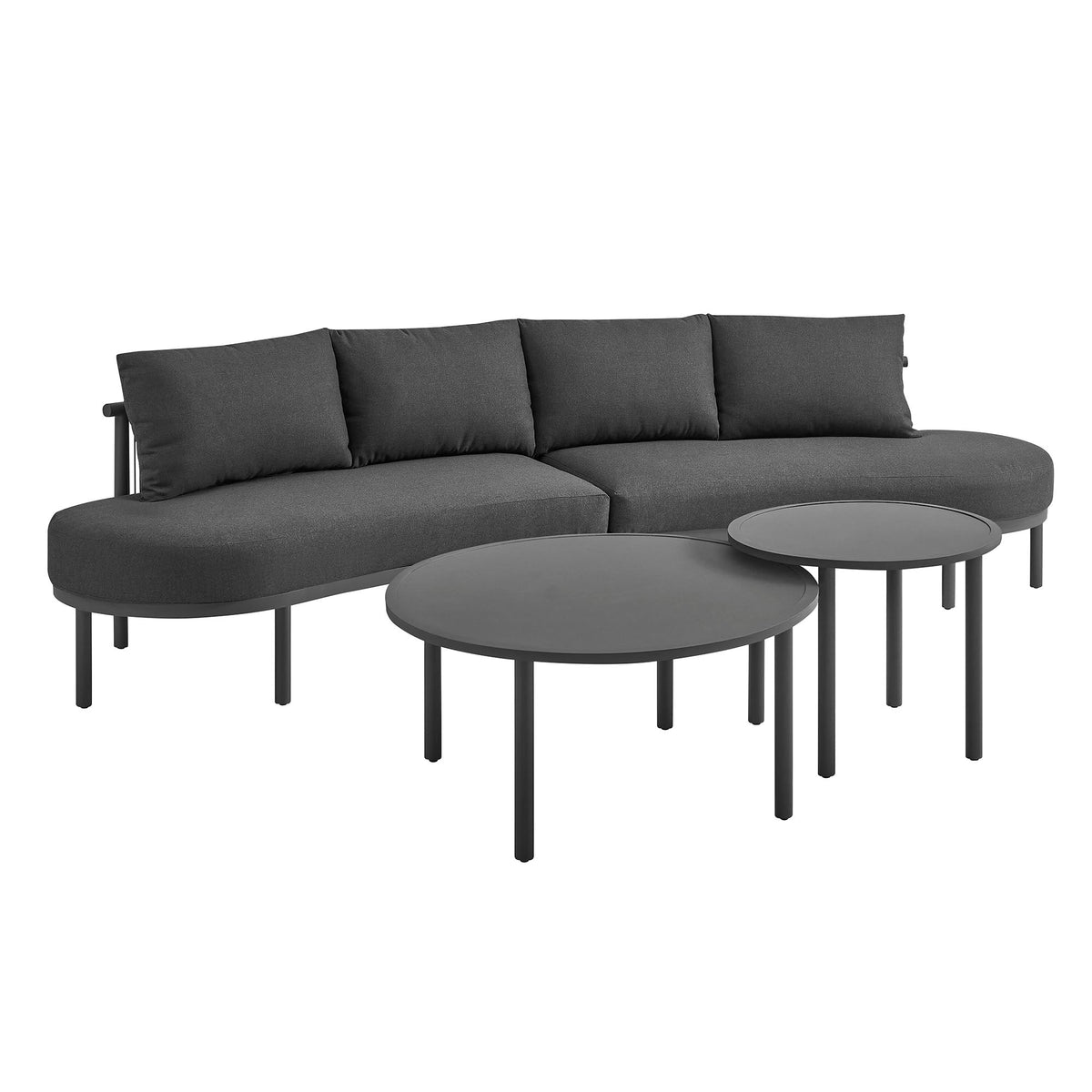 Porta 4 Piece Outdoor Aluminum Modular Sofa Set