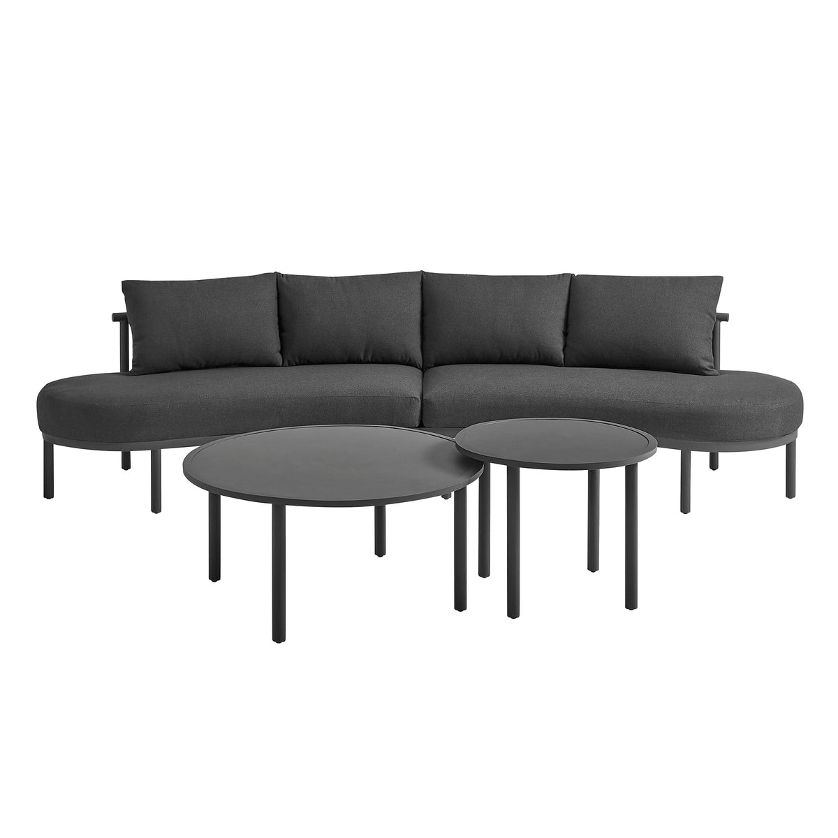 Porta 4 Piece Outdoor Aluminum Modular Sofa Set