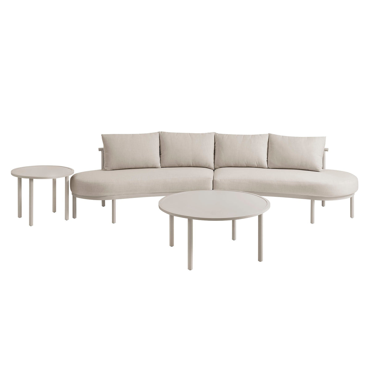 Porta 4 Piece Outdoor Aluminum Modular Sofa Set