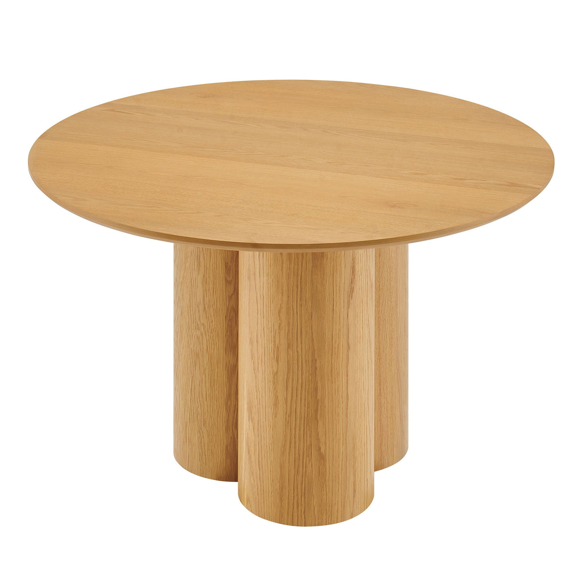 Renwick 47 Inch Oak Veneer Round Pedestal Dining Table