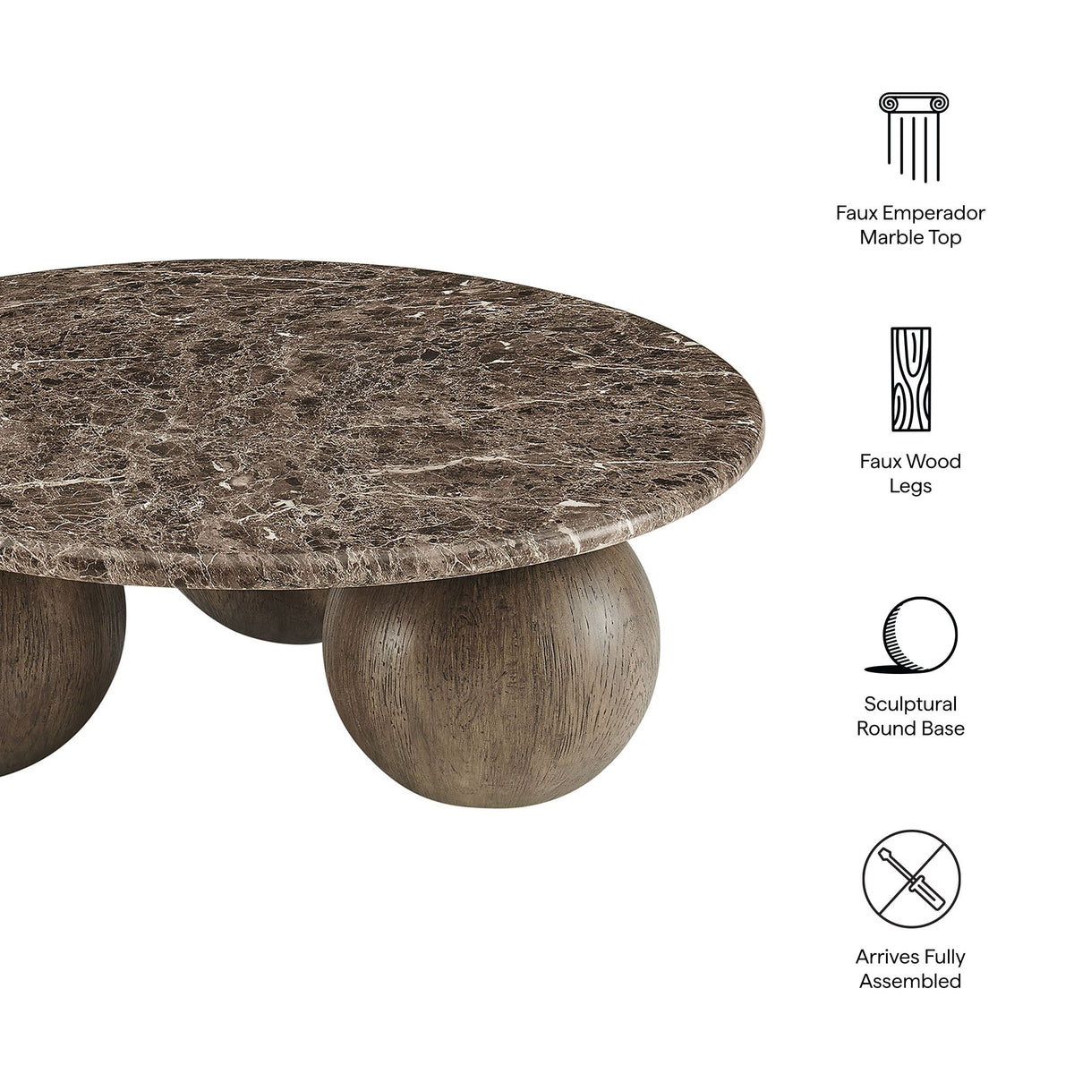 Pietra Indoor Outdoor Round Coffee Table