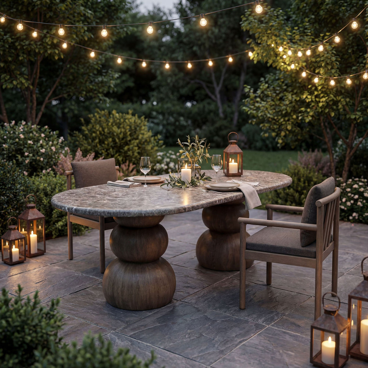 Pietra Indoor Outdoor Oval Dining Table