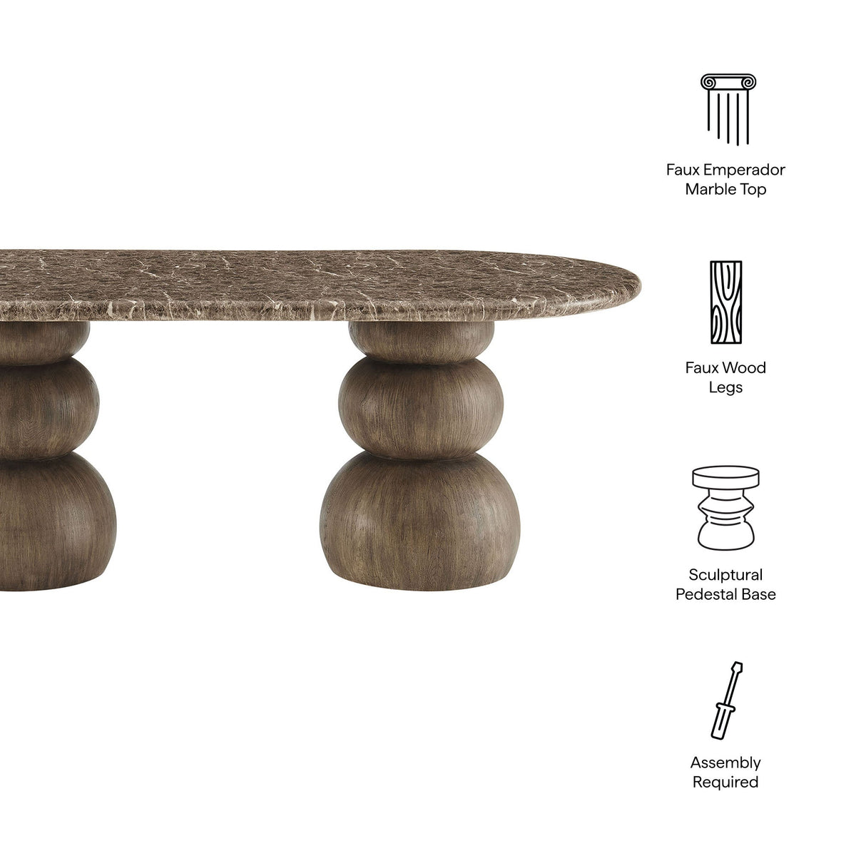 Pietra Indoor Outdoor Oval Dining Table