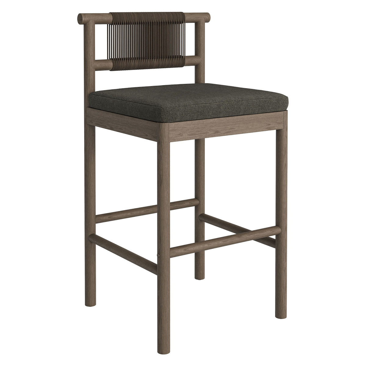 Eleni Outdoor Teak Wood Bar Stools Set of 2