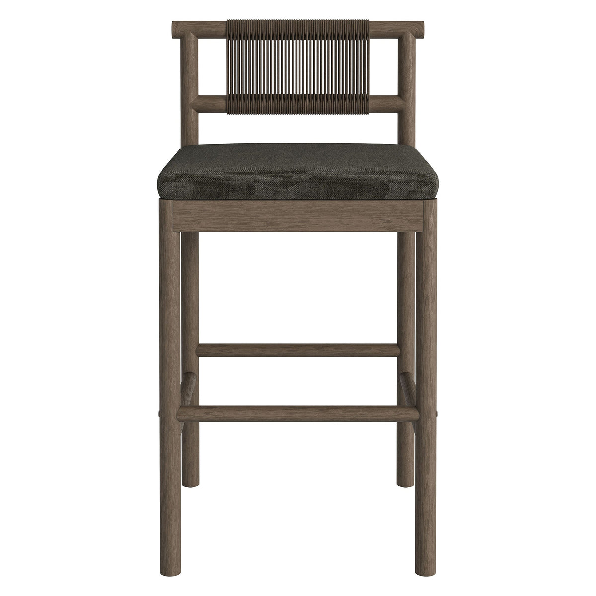 Eleni Outdoor Teak Wood Bar Stools Set of 2