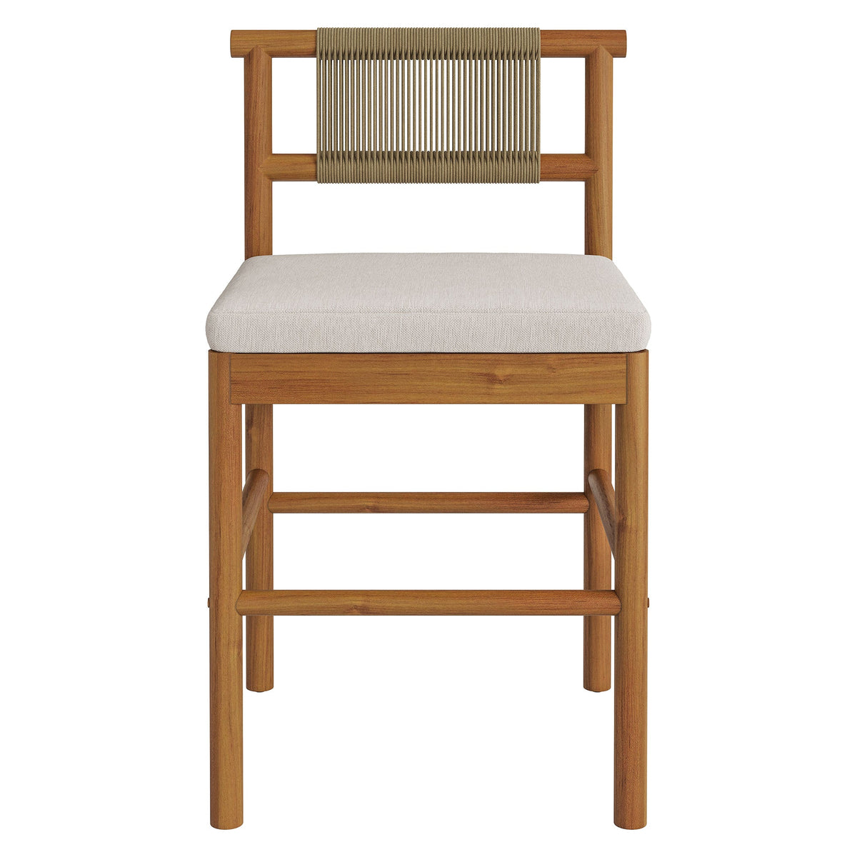 Eleni Outdoor Teak Wood Counter Stools Set of 2