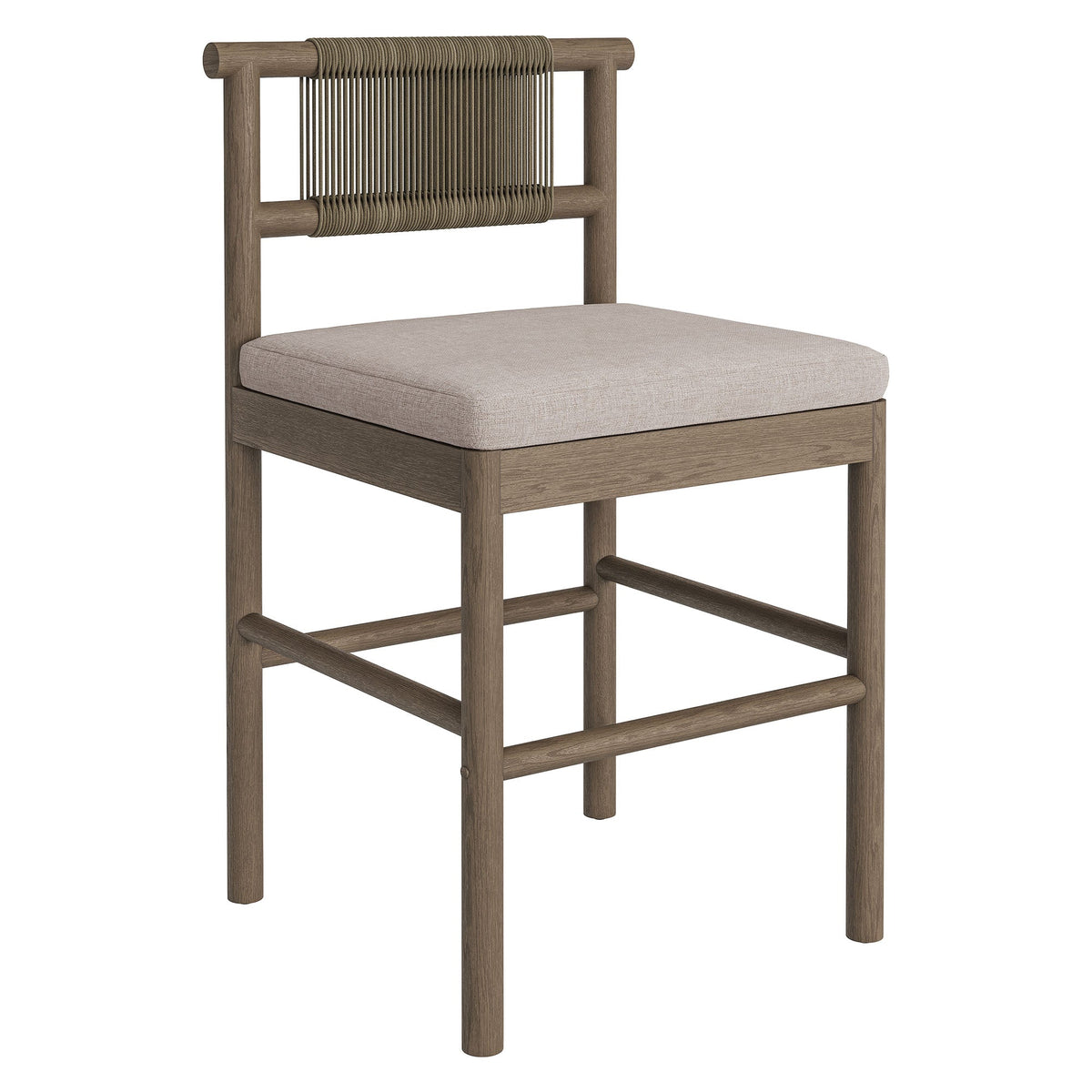 Eleni Outdoor Teak Wood Counter Stools Set of 2