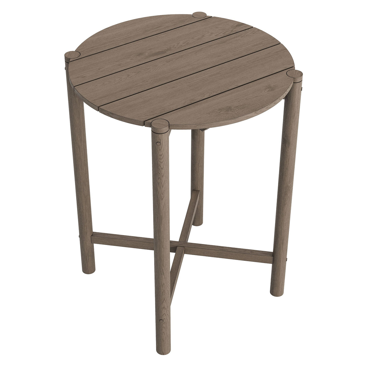 Eleni Round 35 Inch Outdoor Teak Wood Round Bar Table