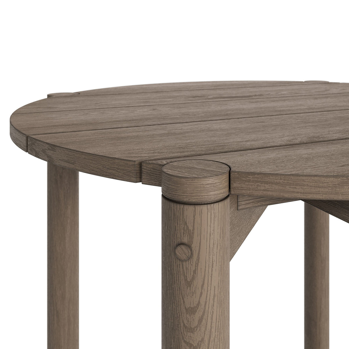 Eleni Round 35 Inch Outdoor Teak Wood Round Bar Table