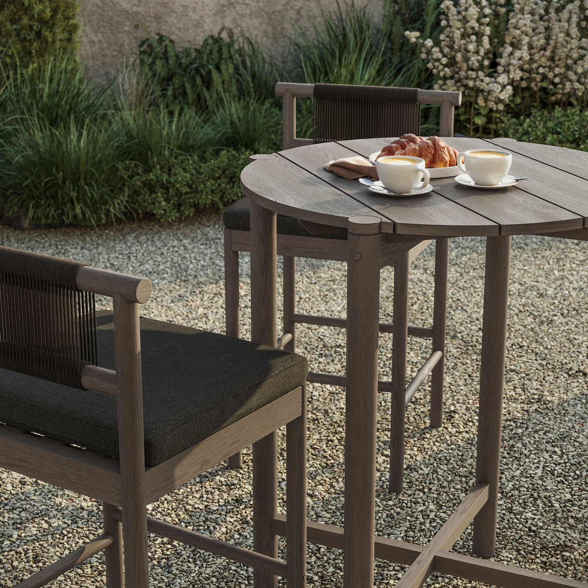 Eleni 3-Piece Outdoor Teak Wood Bar Set