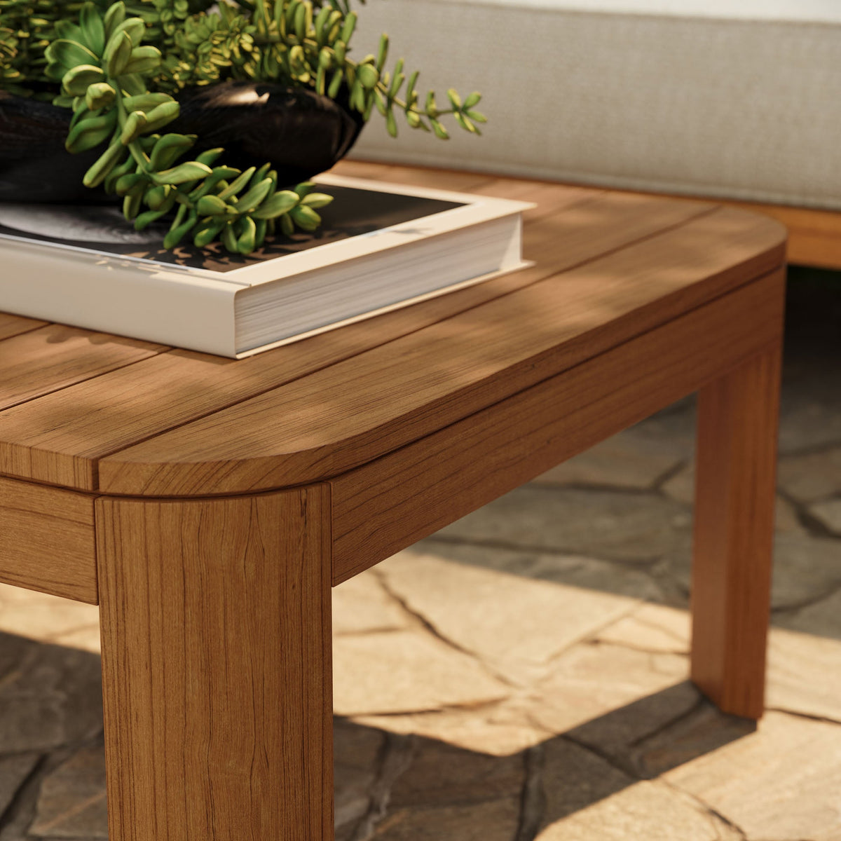 Kona 47 Inch Outdoor Teak Wood Coffee Table - view 11