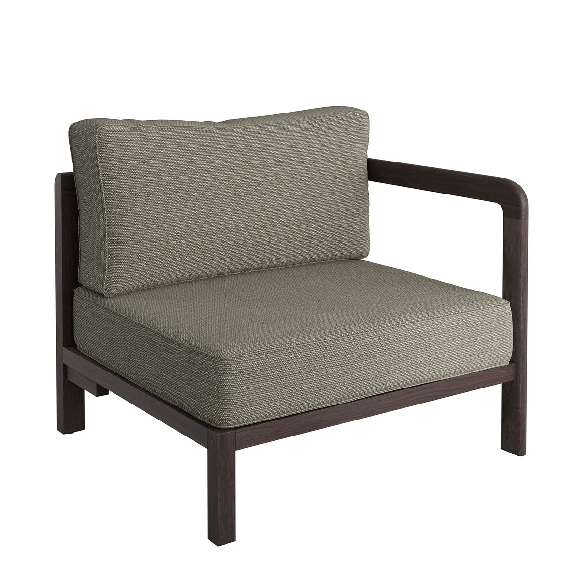 Kona Outdoor Teak Wood Right-Arm Facing Modular Armchair - view 4