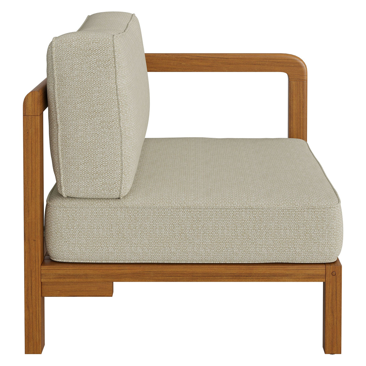 Kona Outdoor Teak Wood Right-Arm Facing Modular Armchair - view 5