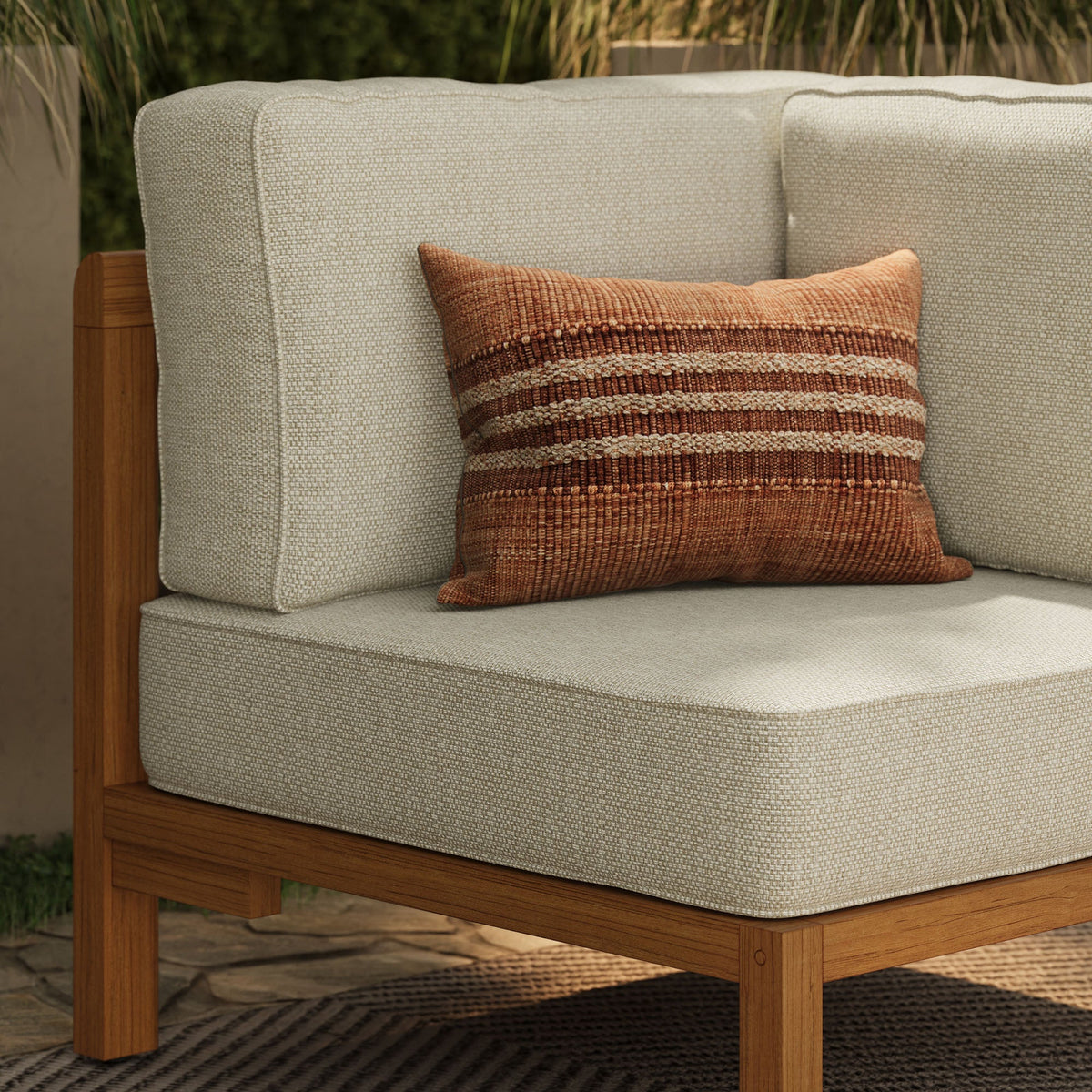 Kona Outdoor Teak Wood Corner Modular Chair