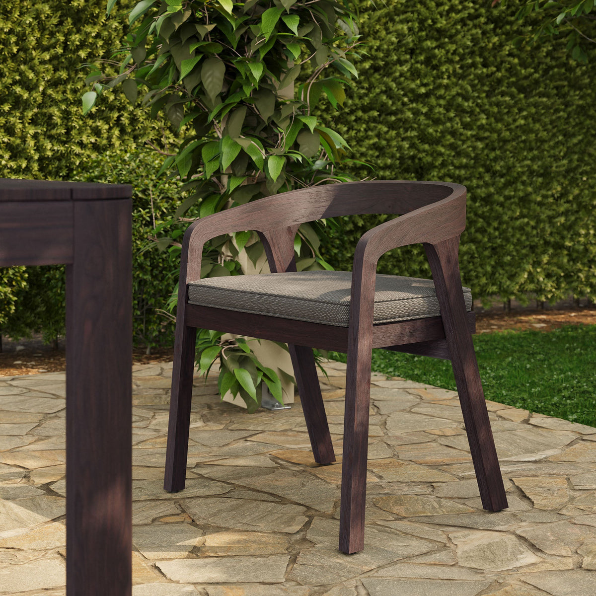 Kona Outdoor Teak Wood Barrel Dining Chair