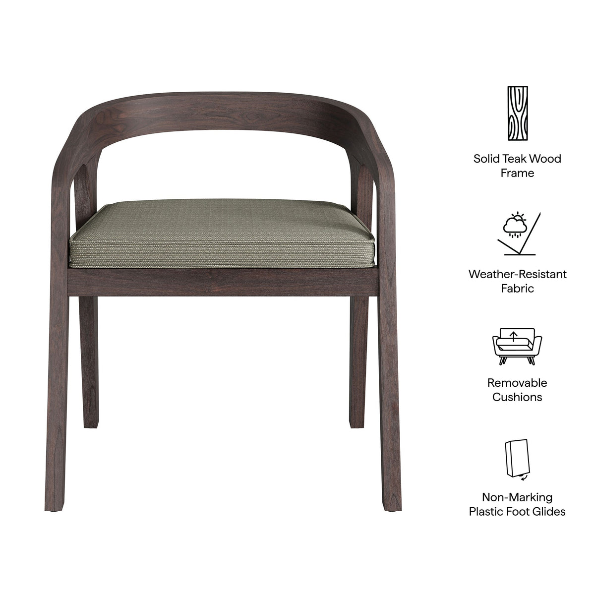 Kona Outdoor Teak Wood Barrel Dining Chair