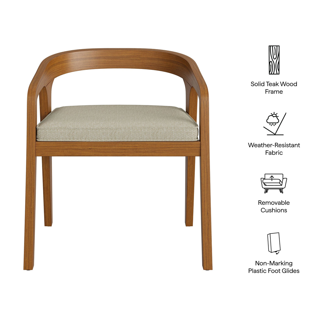 Kona Outdoor Teak Wood Barrel Dining Chair