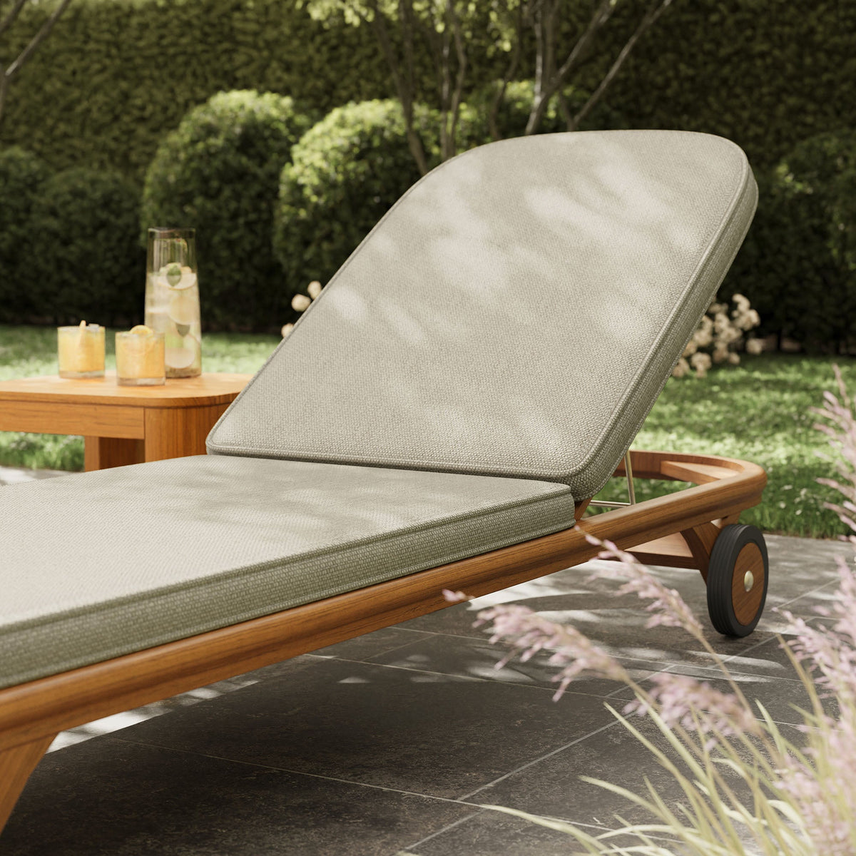 Kona Outdoor Teak Wood Chaise Lounge Chair