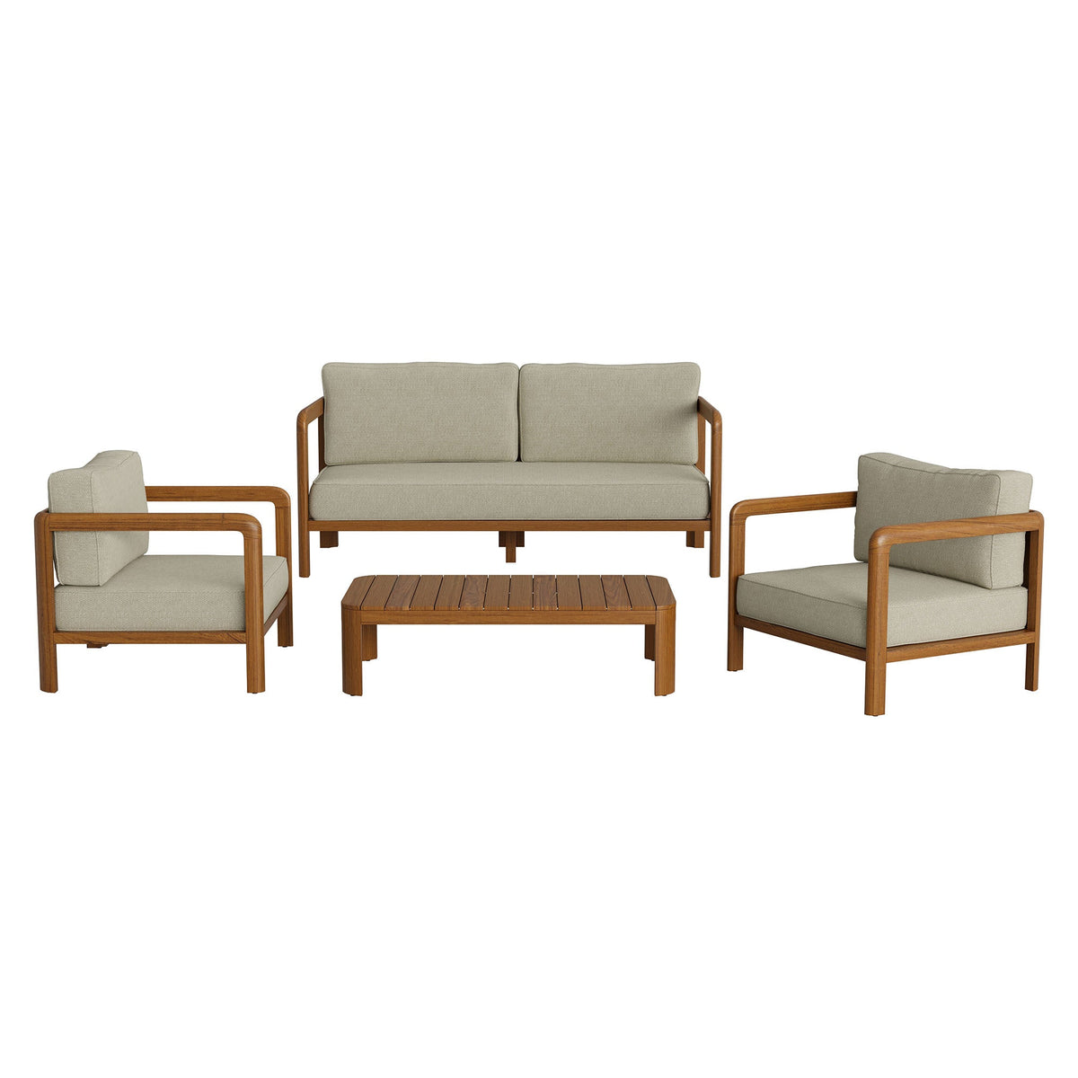Kona 4-Piece Outdoor Teak Wood Furniture Set