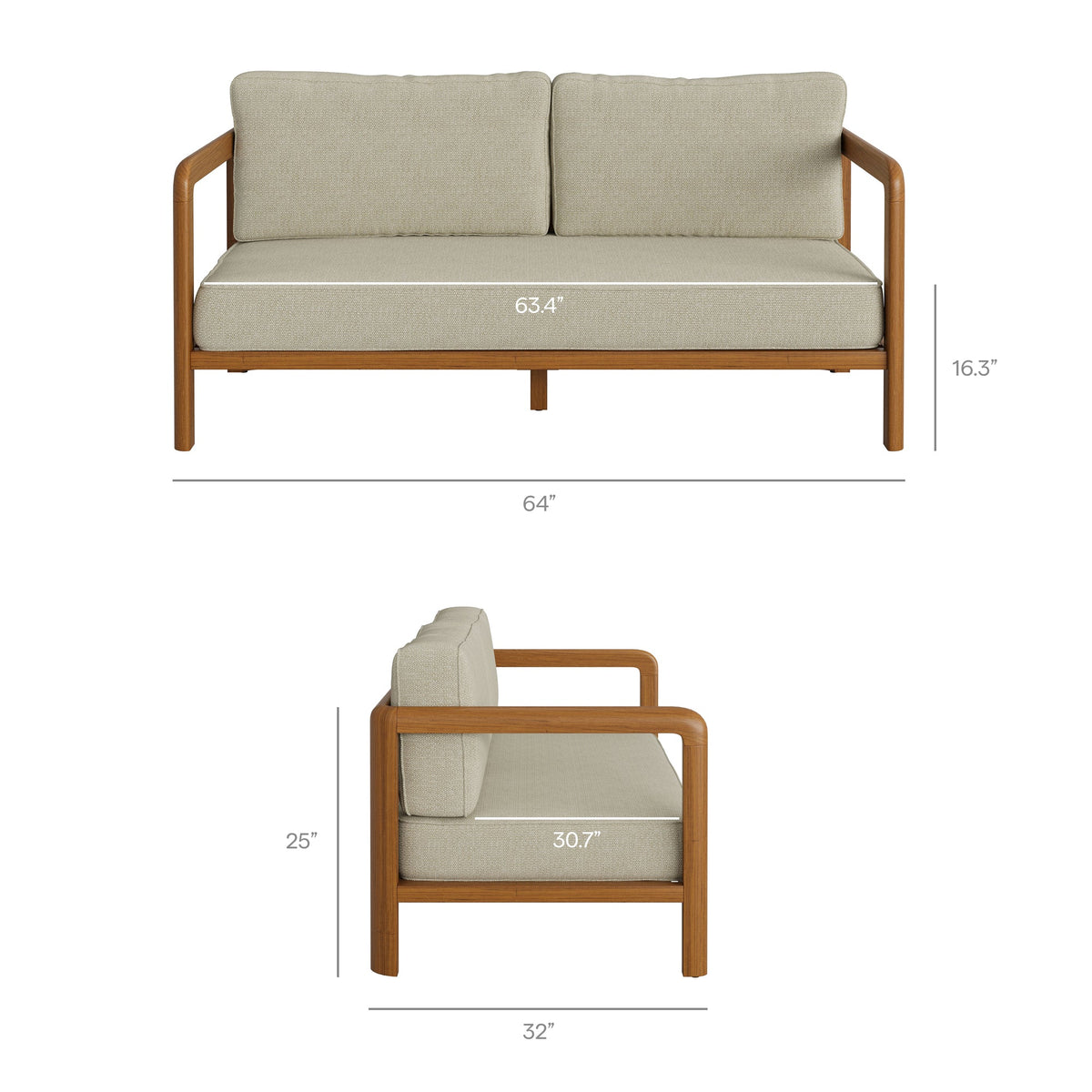 Kona 4-Piece Outdoor Teak Wood Furniture Set