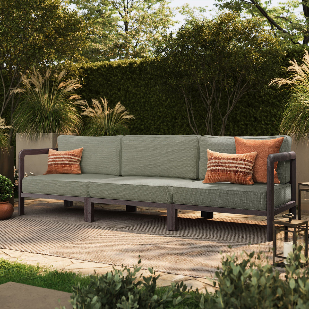 Kona 3-Piece Outdoor Teak Wood Modular Sofa Set