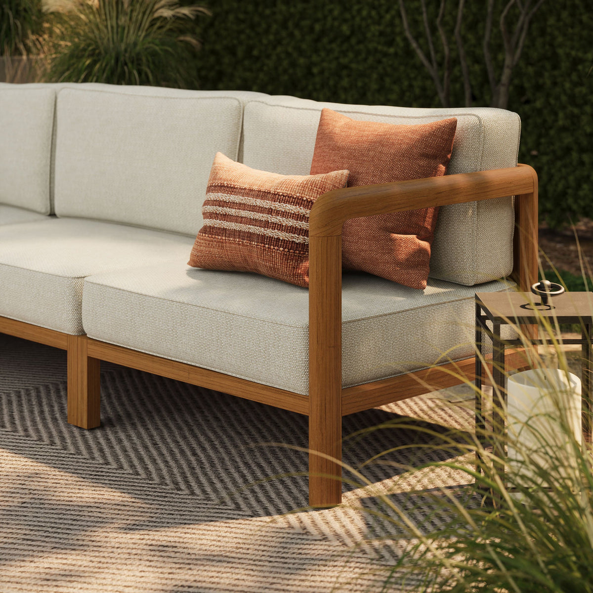 Kona 3-Piece Outdoor Teak Wood Modular Sofa Set