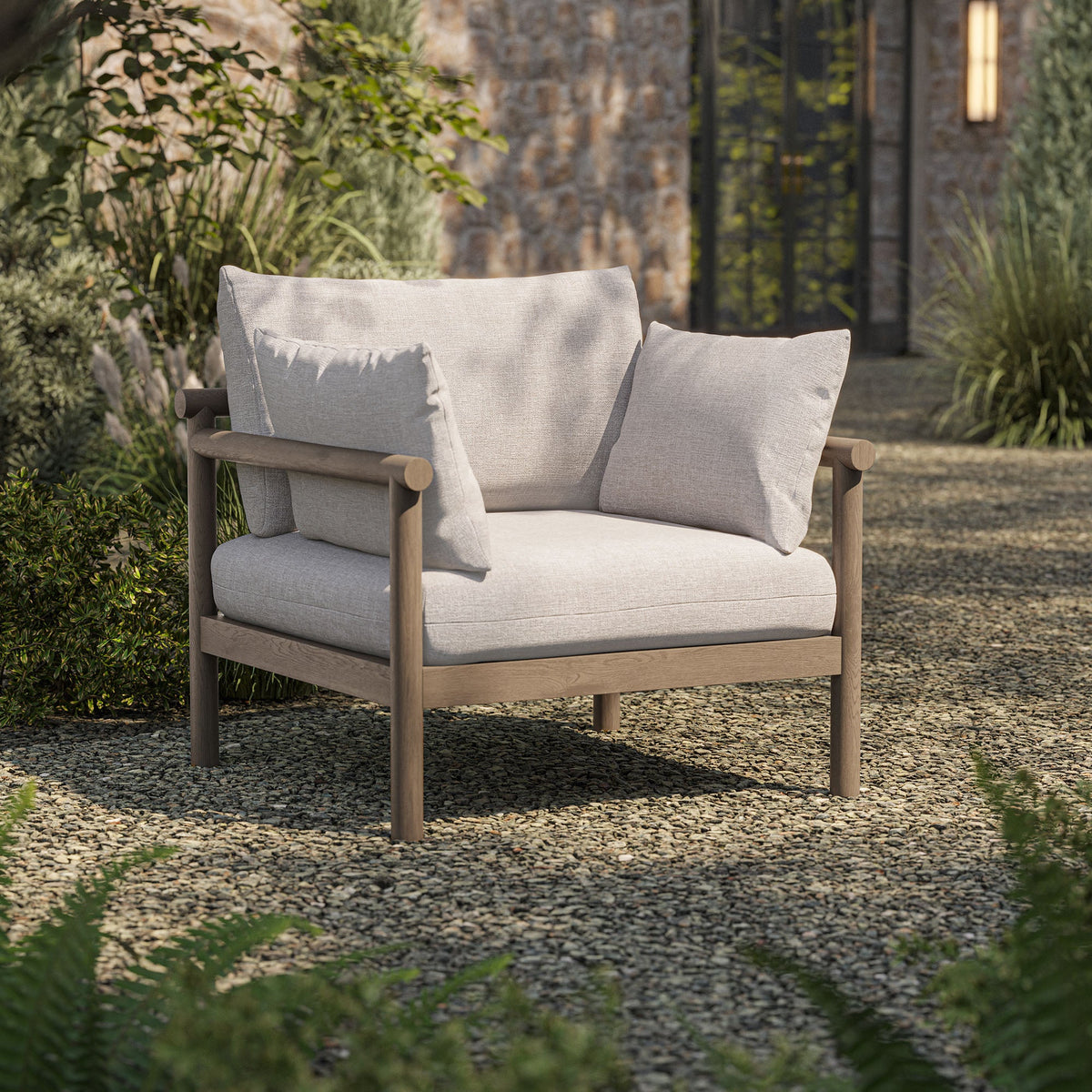 Eleni Outdoor Teak Wood Armchair