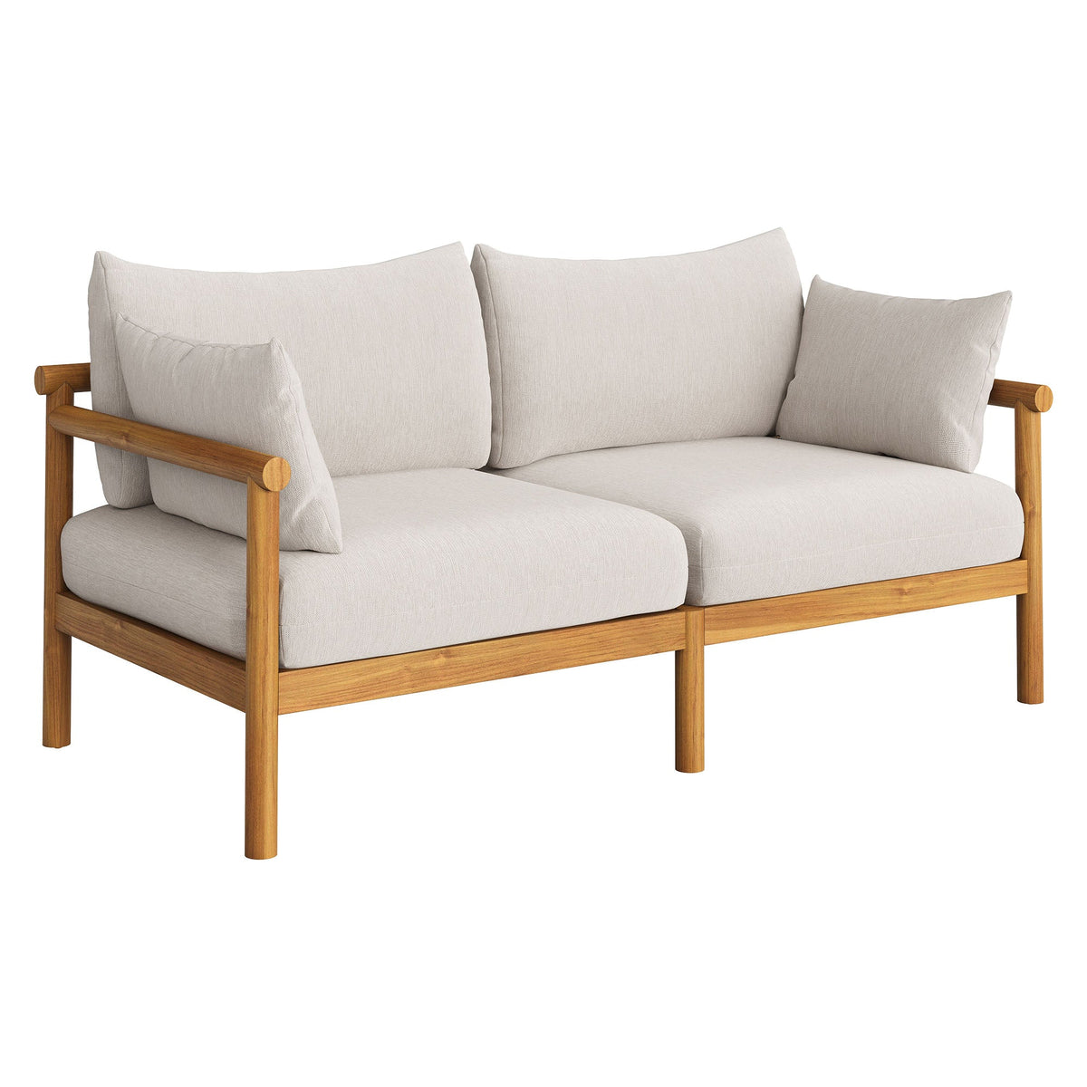 Eleni Outdoor Teak Wood Loveseat