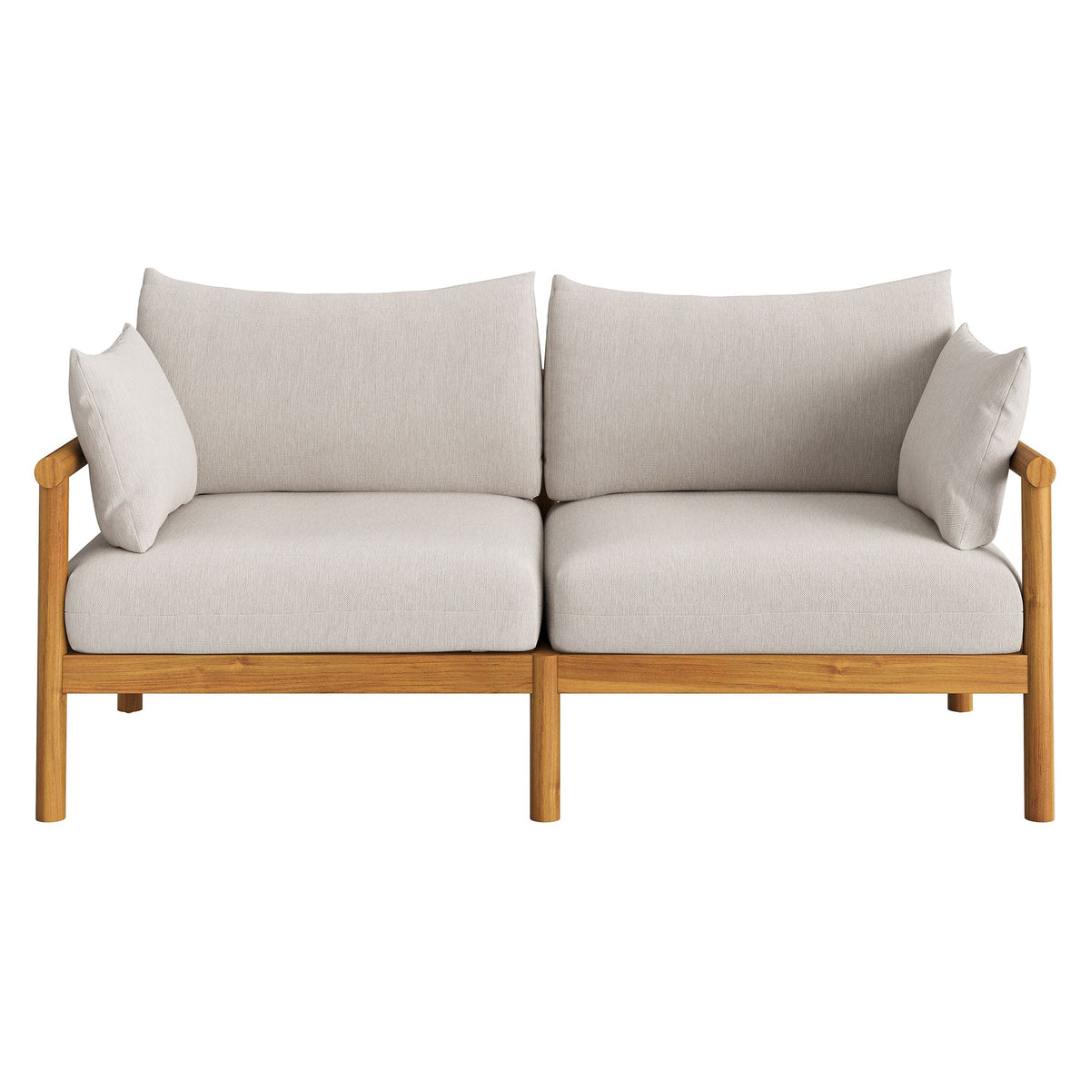 Eleni Outdoor Teak Wood Loveseat