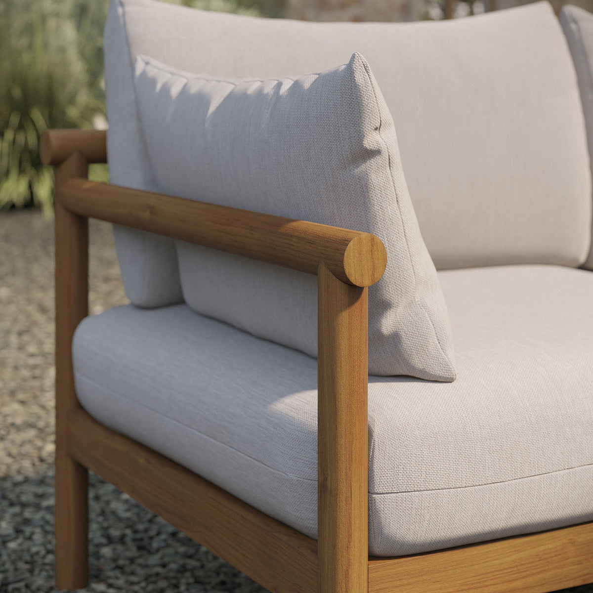 Eleni Outdoor Teak Wood Loveseat