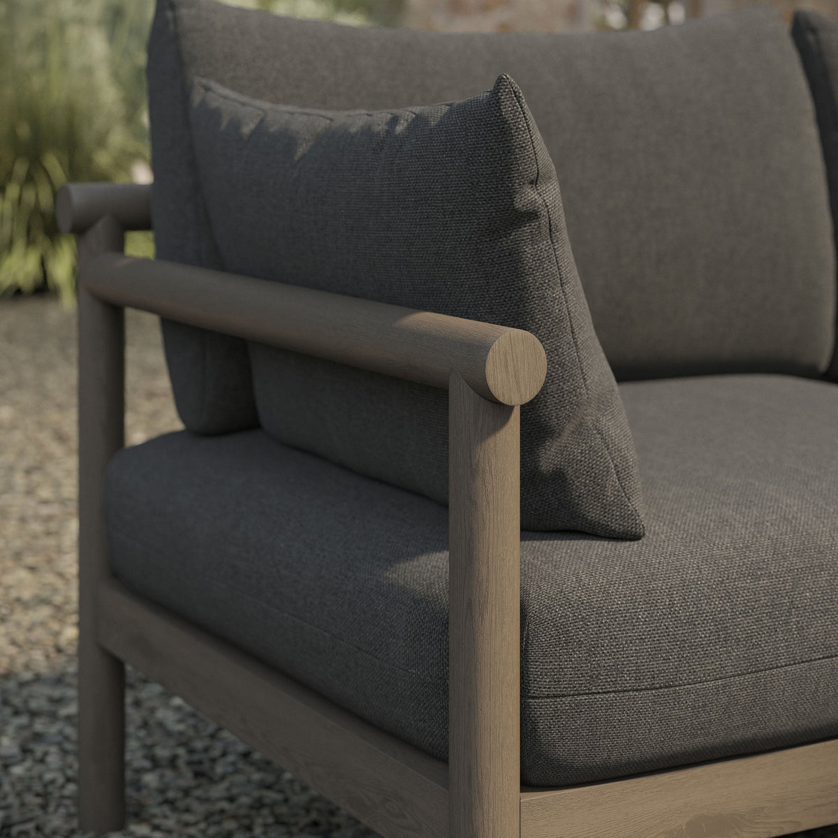 Eleni Outdoor Teak Wood Loveseat