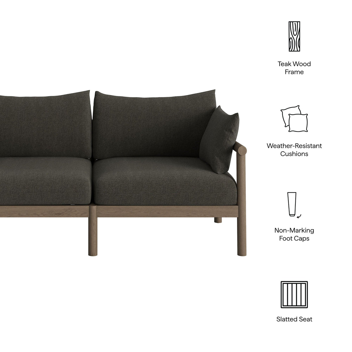 Eleni Outdoor Teak Wood Loveseat