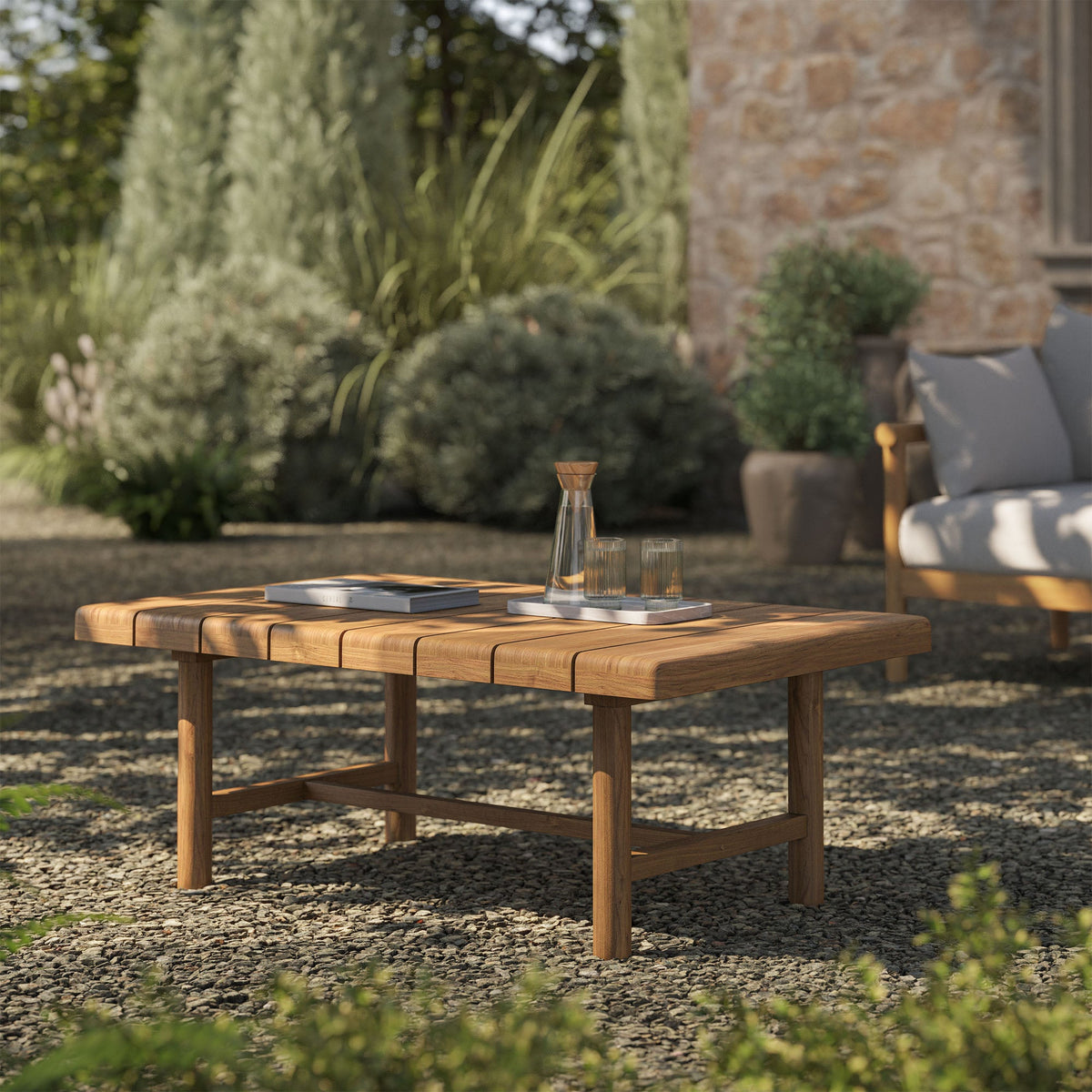 Eleni 41-Inch Outdoor Teak Wood Coffee Table