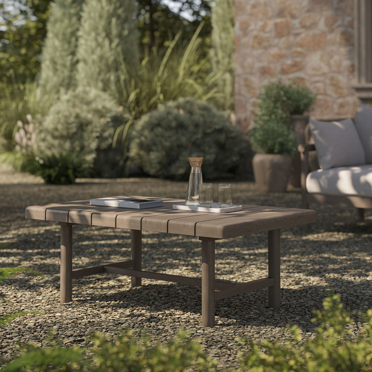 Eleni 41-Inch Outdoor Teak Wood Coffee Table