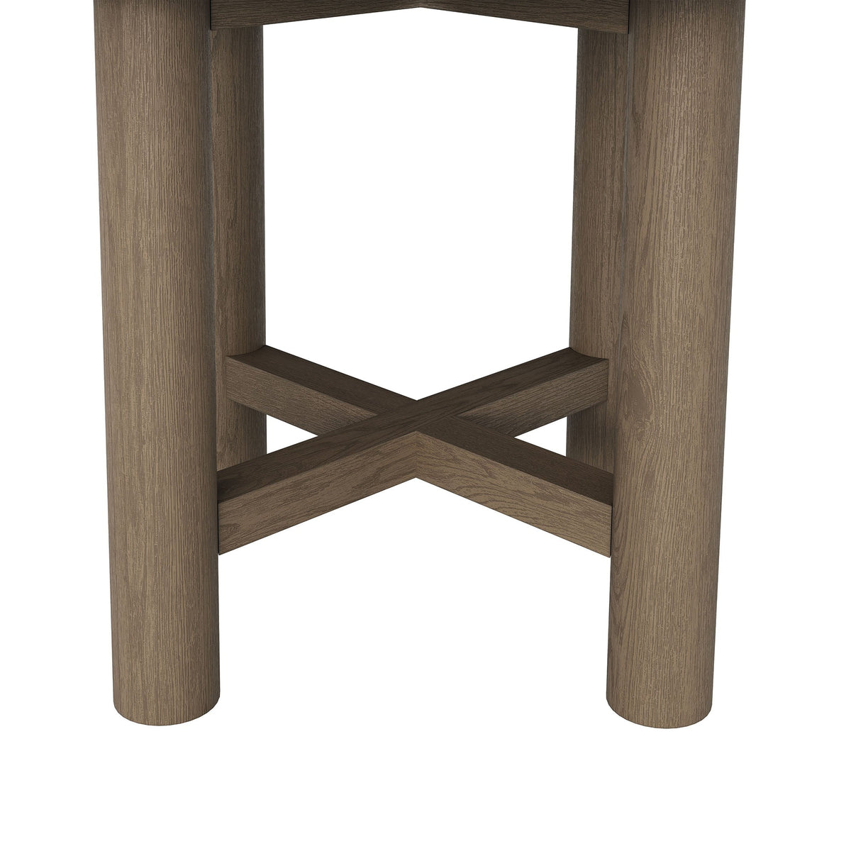 Eleni 20-Inch Round Outdoor Teak Wood Side Table