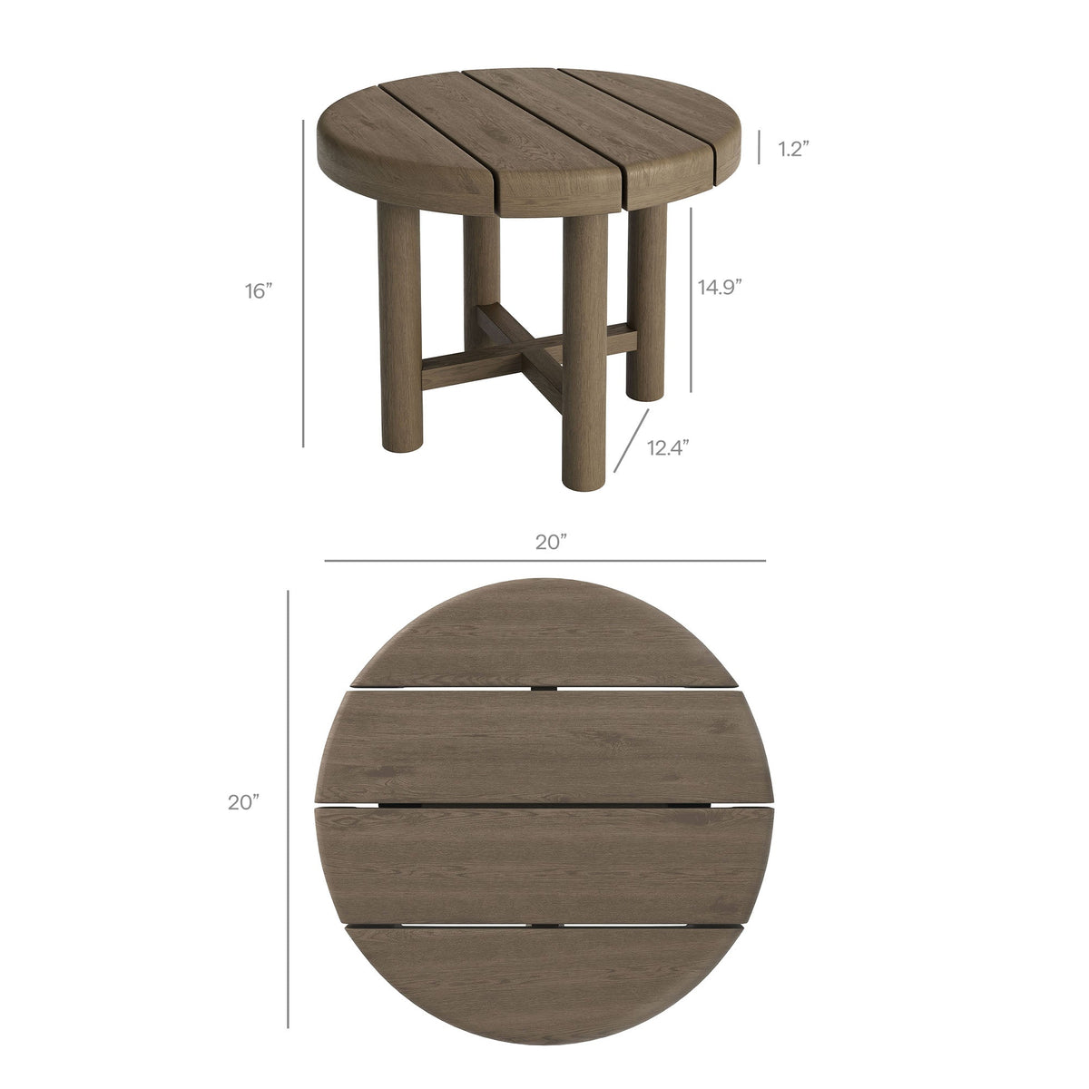 Eleni 3-Piece Outdoor Teak Wood Furniture Set