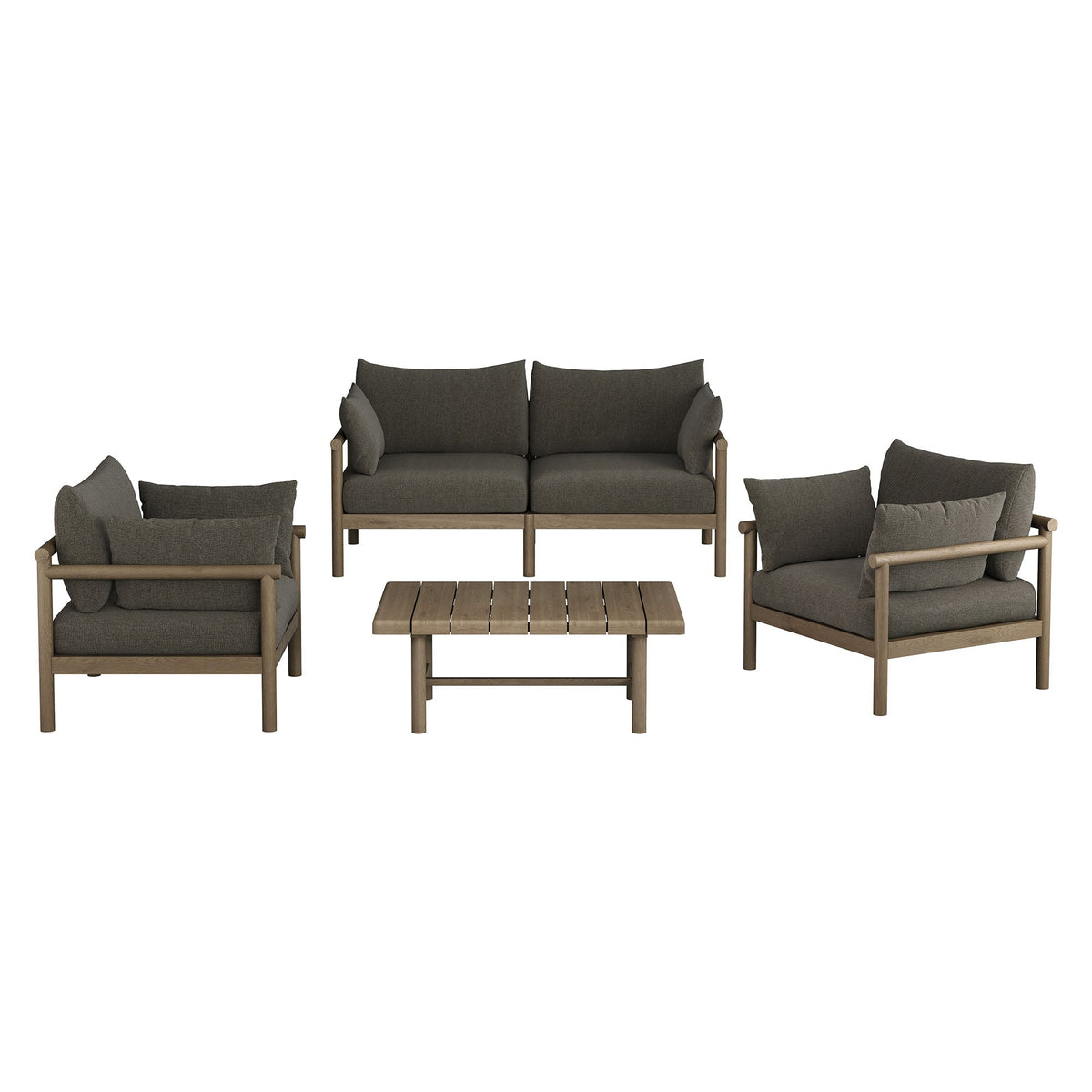 Eleni 4-Piece Outdoor Teak Wood Sofa Set